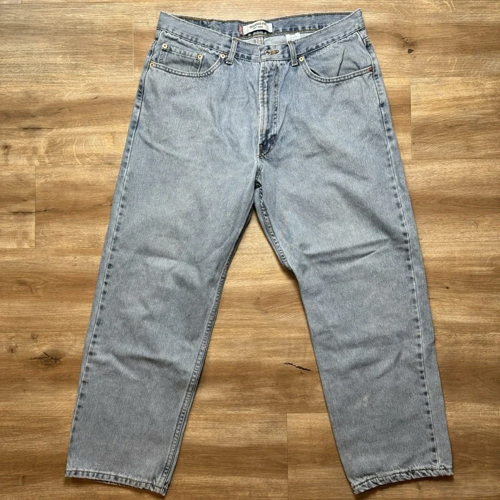Vintage Levis Jeans Men 38x30 Blue 550‎ Relaxed Fit Baggy Light Wash Fits 36x29